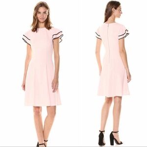 Tommy Hilfiger Pink Flutter-Sleeve Fit & Flare Dress Size 8
